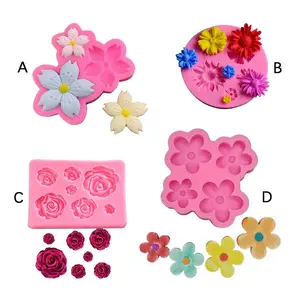 Flower Shaped Silicone Mold (1 Count), Multi Grid DIY Baking Mold, Baking Tool for Cake, Chocolate, Cookie, Bakeware, Cake Decorating Mold for Home Kitchen, Silicone Cake Pan