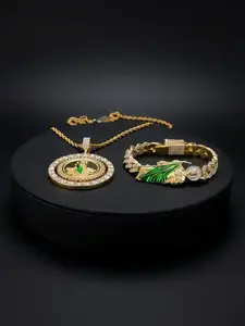 Hip Hop Jewelry Set (Bracelet + Pendant + Necklace) Mexican Charm St. Jude Religion Catholic Faith Wear Jewelry punk St. Jude Jewelry Set Holiday Celebration Gifts Protect Blessing Jewelry Gifts for Men and Women