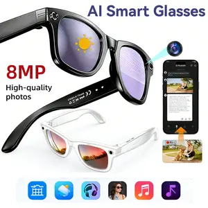 Upgraded AI Smart Glasses with Camera 8MP HD1080P Video Glasses with Camera and Audio -Video Recording Glasses with Audio, Video Glasses, Real-Time Translation