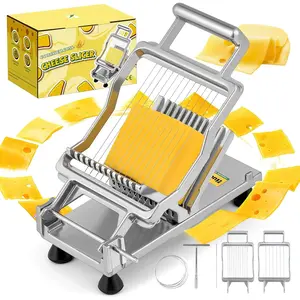 Commercial Cheese Slicer Butter  with 316 Stainless Steel Wire 3/8 IN&3/4 IN  Replaceable Block Cheese  Board  Alloy  &Restaurant Kitchen Cooking Baking Tool