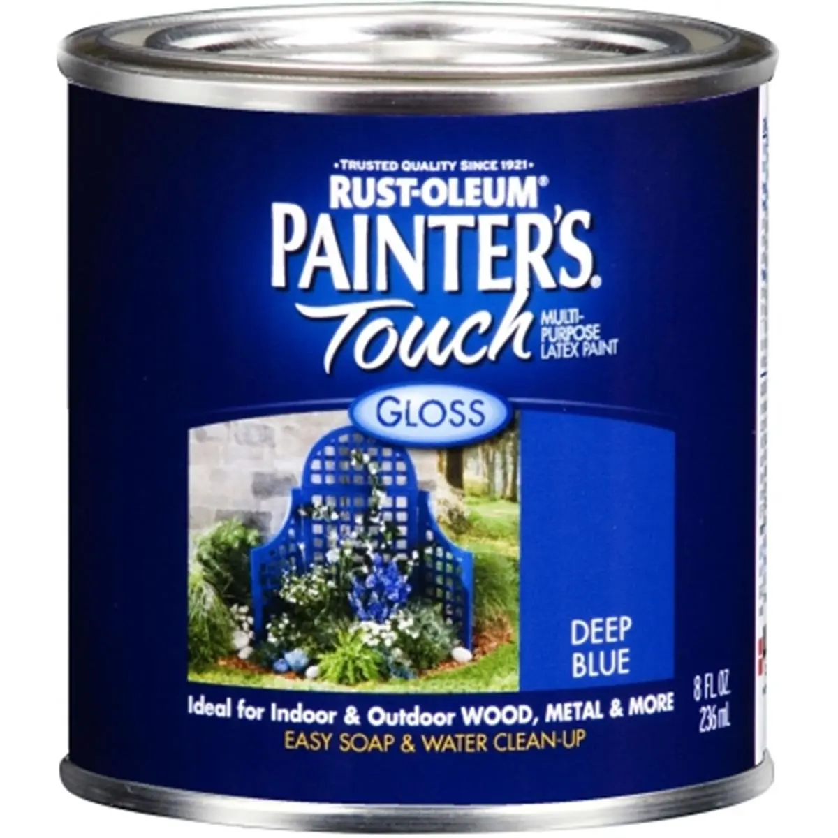 212 MAIN Rustoleum 224428T 1 Qt Deep Blue Painter's Touch Gloss Multi-Use Latex Paint - Latex Base, Chip-Resistant, Long-Lasting Gloss Finish, Indoor-Outdoor Wood, Metal, Plaster, Masonry, Unglazed Ceramic Application, Fade-Resistant