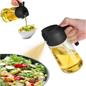 Oil sprayer for cooking2 in 1 olive oil dispenser and oil sprayer 470ml olive oil spritzeroil sprayer for air fryer saladbbqroastingblack