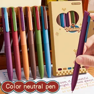 Smooth Writing 6pcs Mixed Color Click Gel Pen St Nib - Writes Smoothly And Dries Quickly Without Ink - Multiple Usage Scenarios Daily Writing, Note Marking, Notebook, Painting Quick Dry Pens