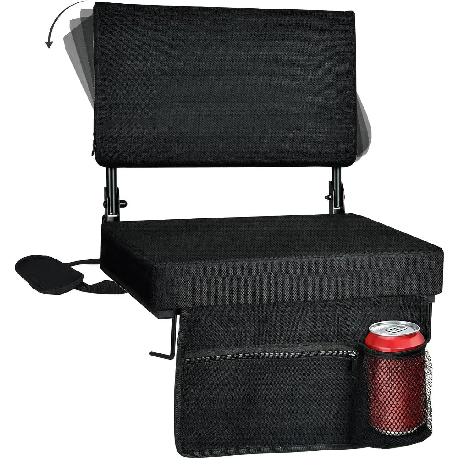 Padded Stadium Bleacher Chair with 360° Adjustable Backrest, Durable Lightweight Oxford Fabric, Compact Fold, Bleacher Fit, Easy to Wipe Clean, Unisex for Baseball Matches & Outdoor Events
