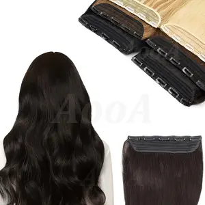 New Fashion Wholesale Premium One-Piece Clip-In Extensions, 5 Clips, 14-22" Natural Human Hair - Dark Brown Blonde, 3/4 Full Head Thick, Soft Silky Straight for Women'S Daily Wear, Basic Style, Straight Hair, Basic Styl
