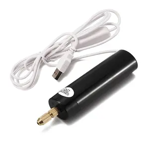 Mini Electric Engraving Pen Kit, 5 Pcs Diamond Grinding Heads for Jewelry, Wood, Metal Polishing, PCB Drilling, DIY Craft, Ceramic & Stone Carving, Compact USB Power, Anti-Slip Aluminum Body Tool