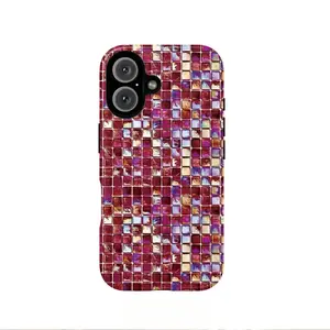 Featuring a dreamy, vibrant mosaic patchwork design, this durable and shock-absorbing phone case combines a glossy finish with robust protection
