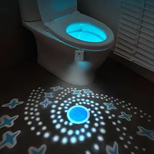 LED Toilet Night Light with Star Projection, Motion Sensor, Decorative Night Light, Fun and Safe Bathroom Accessory, Adult and Teenage Bath Decor