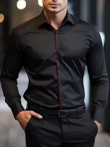 Men's Long Sleeve Button Up Shirt, Regular Fit Casual Shirt for Work Office Business Formal Occasions, Menswear for All Seasons, Top