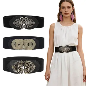 [Summervibes] A Set of 3 Pcs Women's Stretch Waist Cincher,Fashionable Alloy Buckle Elastic Band,Waist-Reducing Belt for Clothes and Skirts,Halloween Christmas Party Gifts,Hand Tools Kits