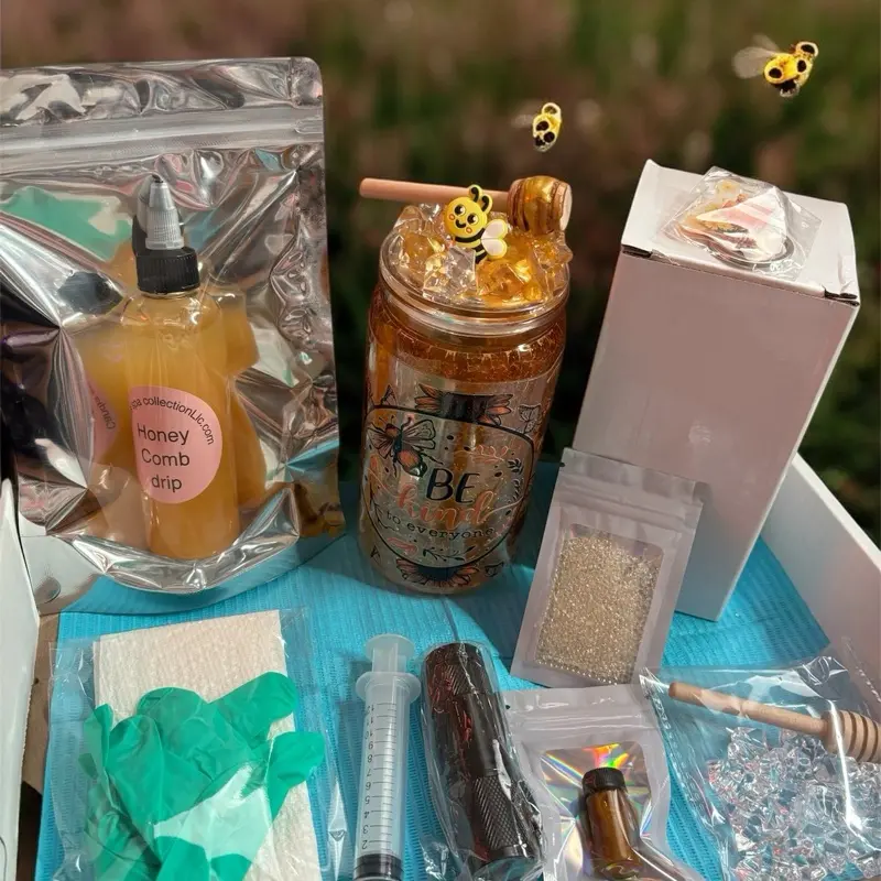 Honey comb 16oz Snow globe tumbler Kit