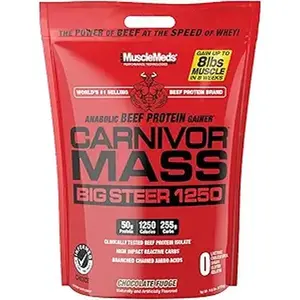 CARNIVOR MASS Big Steer, 50g High Calorie Beef Protein, 15lb
