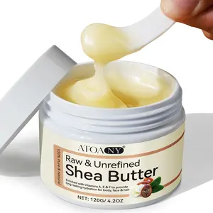 ATOANY Solid Shea Butter: First-press, unrefined shea butter rich in vitamins A and E, with no additives. It soothes dry skin, nourishes the body, tames frizzy hair. A versatile shea butter, Moisturizing Repair