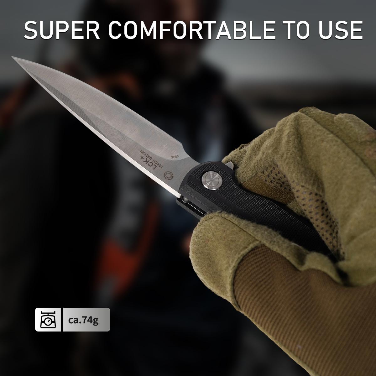 EDC G10 Handle Folding Pocket Knife,Lightweight Tactical Folding Utility Knife, Durable Everyday Carry Tool for Camping