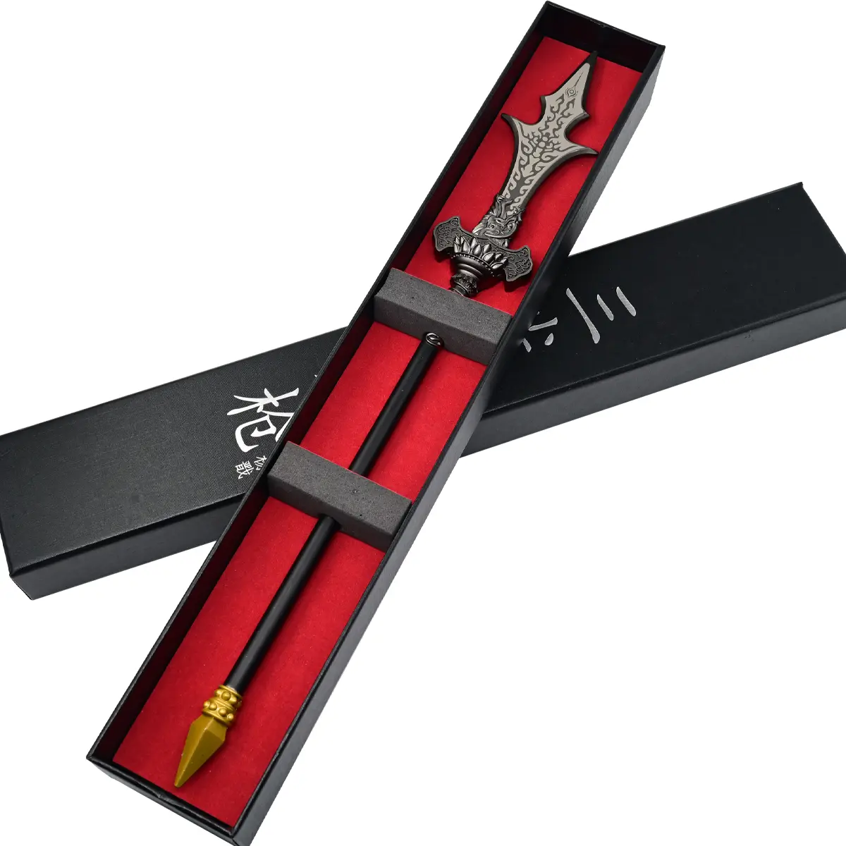 Superbuybox Figurines Black Myth: Wukong 30cm "Tri-Point Double-Edged Spear" Figurines Game Collection Desk Room Decoration Backpack Pendant Gift