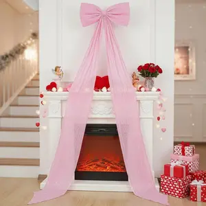 Big Bow Decor 118x28 Inch  Sequin Bow for Wedding Wall Backdrop  Glitter Giant Tree Topper Huge  Decoration for Room Front Door Party Backdrop Birthday()