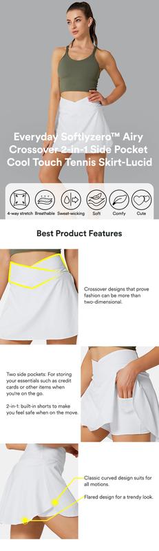 Halara Everyday Softlyzero Airy Crossover 2-in-1 Side Pocket Cool Touch Mini Tennis Skirt-Lucid-UPF50+