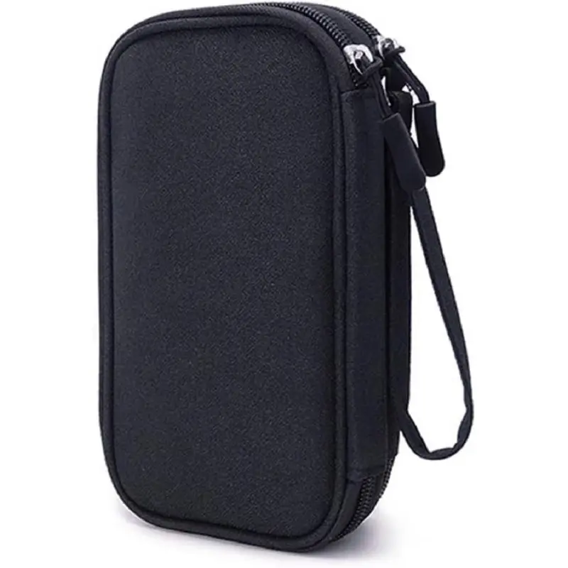Diabetic Supplies Travel Case Organizer for Test Strips, Lancets, Needles, Lancing Device, Glucose Meter, Wipes, Insulin Pens, Syringes, Diabetes Testing Kit Storage Bag (Black)