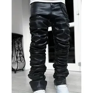 Men's Casual Leather  Long  Selection pants