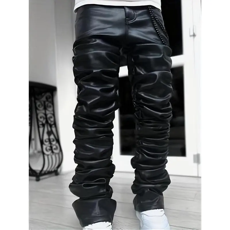 Men's Casual Leather  Long  Selection pants