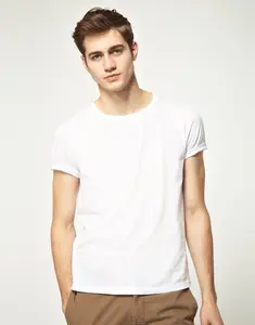 Plain White Crew Neck T-Shirt for Men, Soft Breathable Short Sleeve Basic Tee, Casual Everyday Top