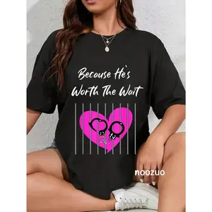100% Cotton Because He's Worth the Wait Husband Prison Boyfriend Jail T-Shirt