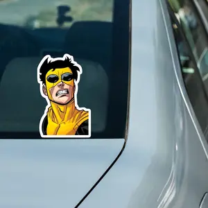 Rage Mode Invincible Vinyl Sticker, Intense Comic Face Decal, Aesthetic Superhero Art Sticker for Car Laptop Gamer Setup, Fan Gift