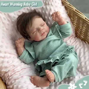 Pascale Cloth Body Realistic Reborn Baby Dolls 18 Inch Newborn Baby Doll with Rooted Hair, Lifelike Toddler Dolls Girls with Clothes for Kids Age 3+