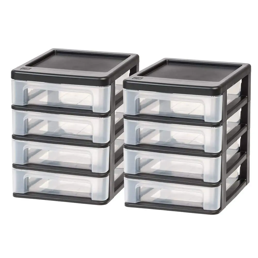 4 Drawer Compact Desktop System in Black (2-Pack) 4 Drawer Compact Desktop System in Black (2-Pack)
