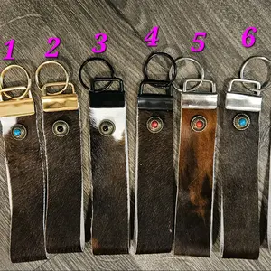 Cowhide Wristlet Keychains
