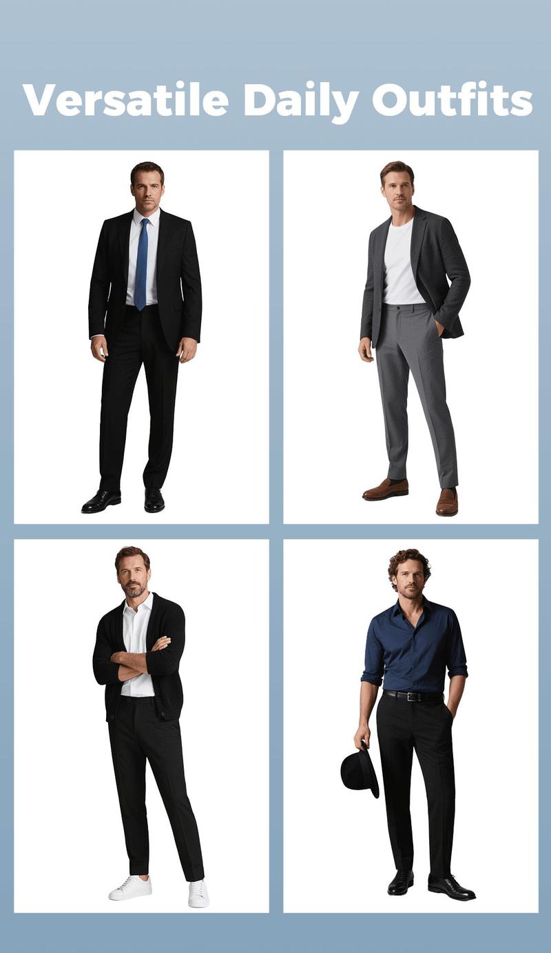 FOSWIE Slimastrouser High Stretch Straight-Leg Pants for Men - Skin-Friendly, Breathable, and Unrestricted Movement