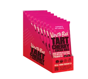 Tart Cherry and Cocoa Nibs Dark Chocolate Bars - 12-Ct Display Box