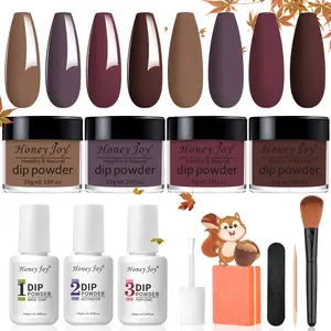 Honey Joy Neutral Brown Dip Powder Kit  Clean Girl Nails for Everyday | Easy At-Home Nails (No Lamp Needed)