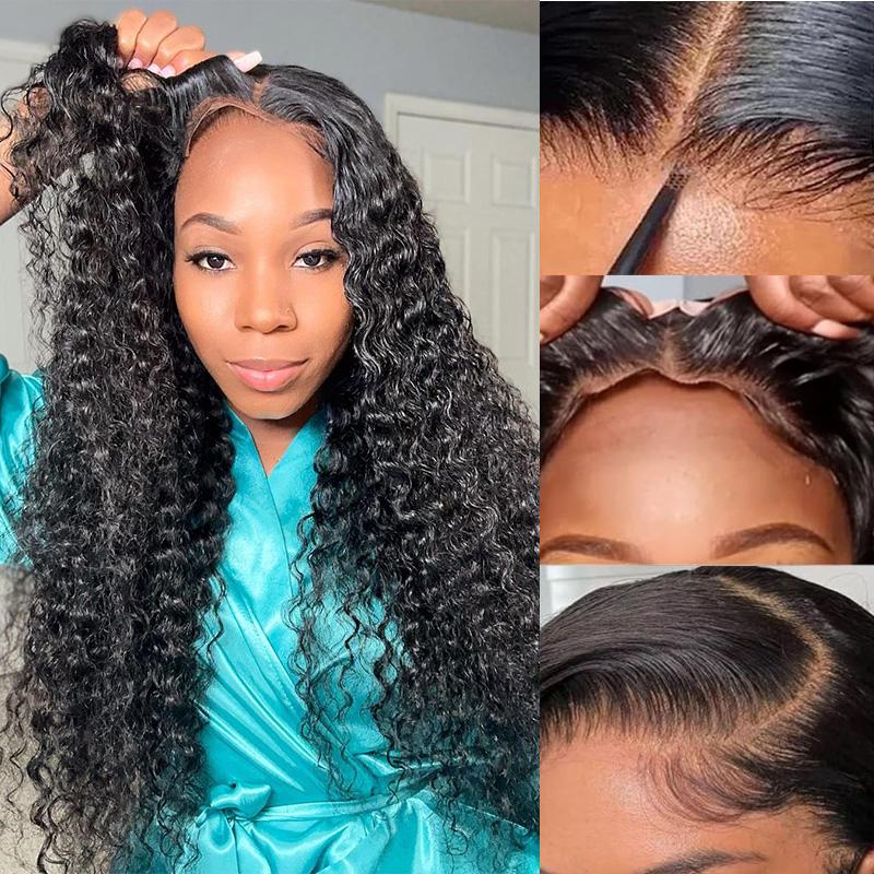 【Live Flash Sale】Alipearl Glueless Wigs 4x7 Closure Wig Human Hair Pre Cut Lace Water Wave Natural Curl Deep Curly Human Hair Lace Front Wigs TikTokShopBacktoSchool FallFreshness