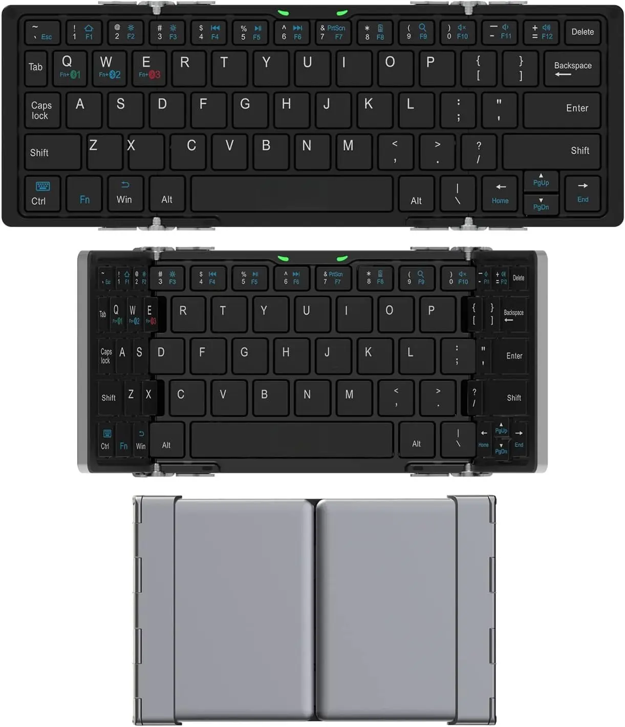 Folding  Keyboard, Portable Mini Foldable  Keyboard for iOS iPad 10.2-inch, Pro, Air, 9.7-inch, Mini, Android, MacOS, Windows Tablets Smartphone Built in Rechargeable