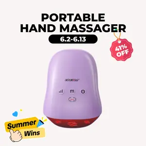 CINCOM Portable Hand Massager (PURPLE), Cordless, with Comfort Heat and Gentle Vibration, Adjustable Settings, Auto-Off Feature, Rechargeable, Perfect for Daily Relaxation, Ideal Gift