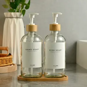 The Bambi - Bamboo Soap Dispenser and Tray Set