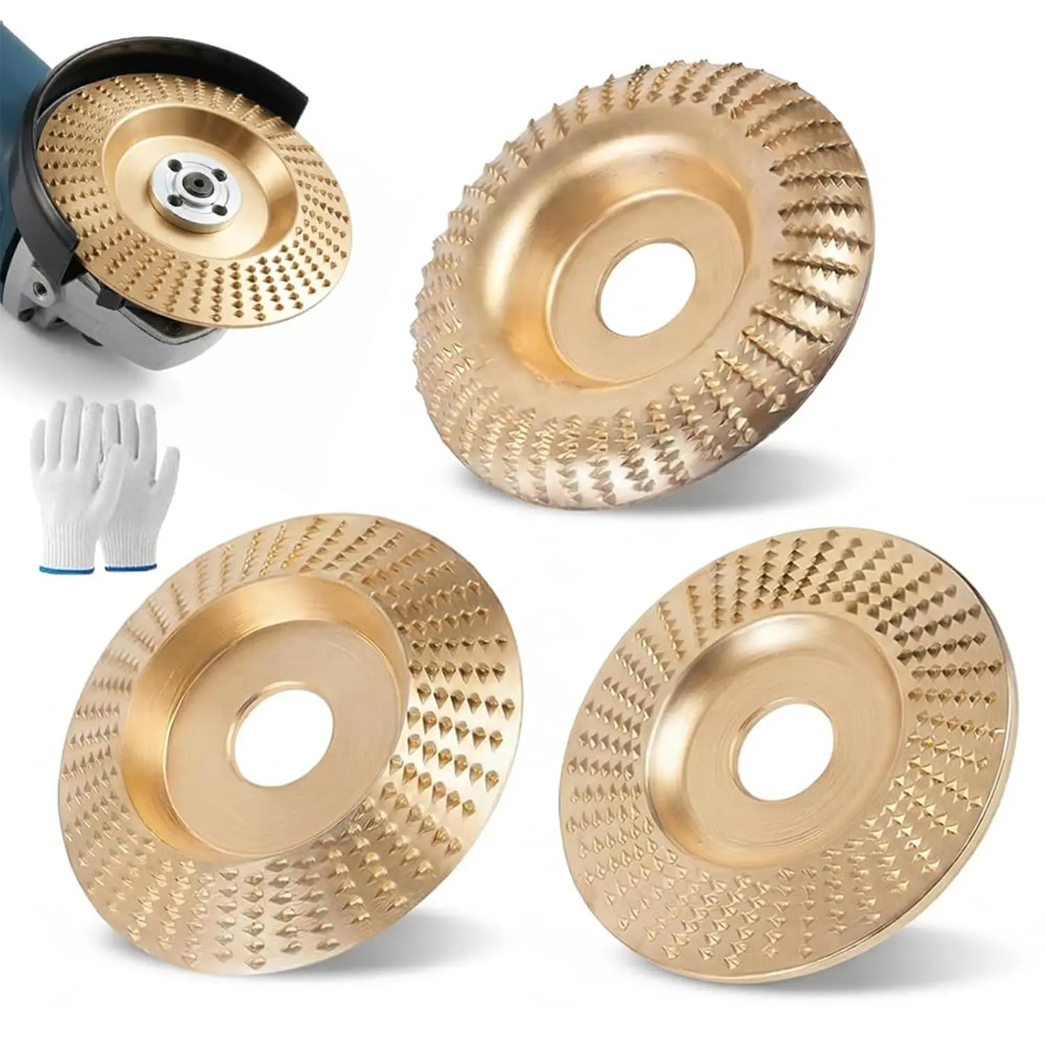 Angle Grinder Polishing Pad, Heavy-Duty Wood Carving Disc Set, Tungsten Carbide Sanding Discs, Tungsten Carbide Grinding Wheel Wood Carving, Tungstens Carbide Wheel Cuts Wood, for Polishing Buffing