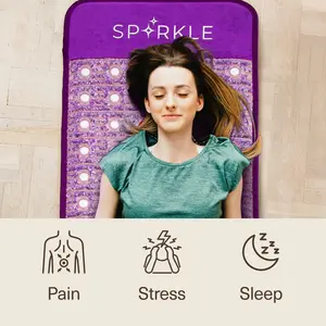 Biomat Infrared Mat | Crystal Mat for Therapy | Infrared Heating Mat | Red Light Therapy for Body | Hot Gemstone Therapy | Promotes for Muscle & Back Pain Relief | Sparkle Mat (Full Size)