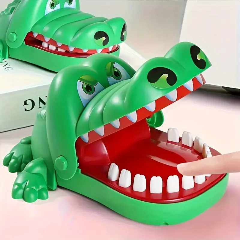 Durable Plastic Crocodile Bite Finger Toy - Creative Prank Gift, Gag Toy, Birthday Present, Larger Body, More Teeth, Indoor Recreation Party Board Game Essential, Family Atmosphere Booster, Finger Dentist Game, All Ages