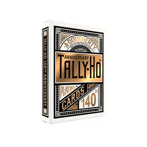 Tally Ho Playing Cards 140th Anniversary Limited Edition Gold Metalluxe Playing Cards, 1 Half-Brick (6 Decks) with Foil Detail, Metalluxe Material