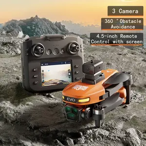 FPV Foldable RC Quadcopter Toy with Electrically Adjustable Dual Camera, Brushless Motor, Upgraded Large Tablet Screen, 2 Batteries, Memory Card Reader, Obstacle Avoidance & Accessories - Birthday Gift for Remote Control Hobbyists