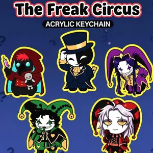 The Freak Circus Inspired Acrylic Keychain, Doctor, Jester, Ticket Taker, Pierrot & Harlequin keychain