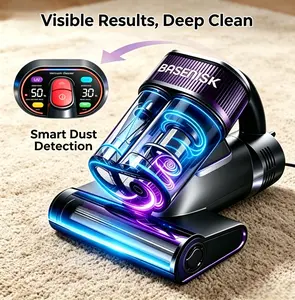 BASENISK Mattress Vacuum Cleaner for Dust Mites Removal, Bed Vacuum with 16Kpa Strong Suction, UV-C Light & 149°F Hot Air Drying & LED Display, Aromatherapy & HEPA Filter, Deep Cleaning for Bed Sofa Couch, Smart&Lightweight, #TikTokShopDealsforYouDays