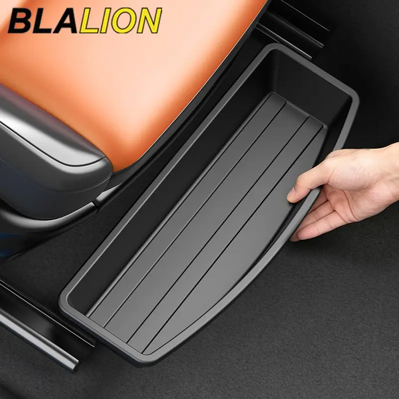 For Car BLALION Universal Car Front Seats Storage Box Anti-Slip Auto Under Seat Drawer ABS Storage Organizer for Car Accessories