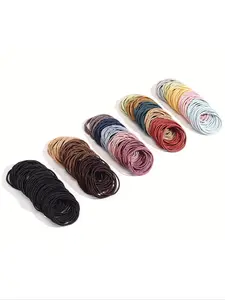 500pcs Hair Ties, Plain Color Rubber Bands for Ponytails & Braids, All-Season Casual Style Accessories for Daily Use, Elastic Hair Accessory