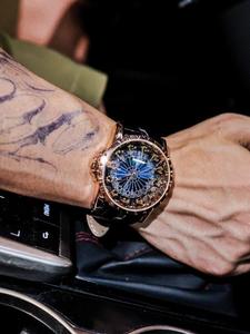 men's punk style round dial quartz watch, fashion watch for party, daily clothing decor, trendy all-match & exquisite watch for birthday gift with box