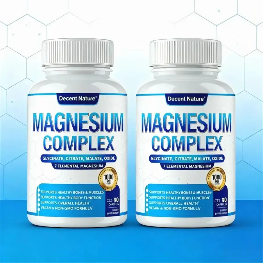Magnesium Complex 6 Types Elemental Magnesium 1000mg – Glycinate, Citrate, Malate, Taurate, Oxide, Orotate Vegan Non-GMO 90 Count