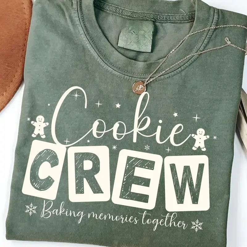 Comfort Color Cookie Crew Shirt, Holiday Cookie Baking Tee, Matching Family Christmas Shirts, Cute Group Holiday Baking Crew T-Shirt, Full Sizes
