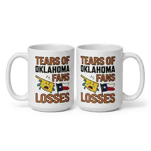 Funny OK Fans Tears Coffee Mug 11oz 15oz TX State Pride Gag Gift for Tailgate Alumni Office Cup